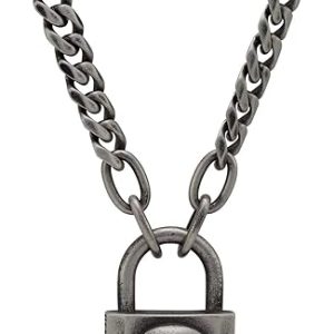 Harley-Davidson Men's Deadlock Skull Padlock Chain Necklace - Stainless Steel