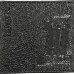 Harley-Davidson Men's Embossed #1 Logo Leather Billfold Wallet XML3851-BLACK