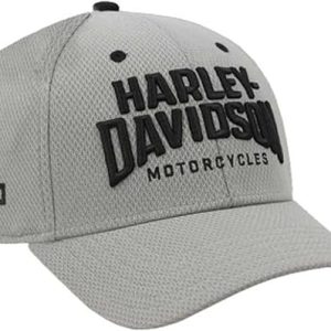 Harley-Davidson Men's Embroidered Athletic Curved Bill Adjustable Baseball Cap Gray