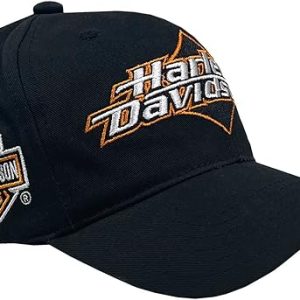 Harley-Davidson Men's Embroidered H-D Curved Bill Adjustable Baseball Cap- Black