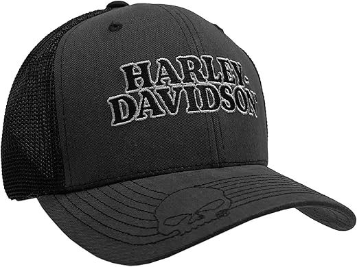 Harley-Davidson Men's Embroidered Skull & H-D Text Mesh