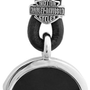 Harley-Davidson Men's Engraved Skull Onyx Necklace, Sterling Silver HDN0412-22