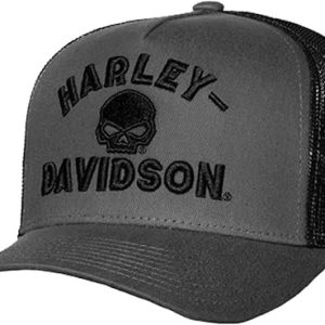 Harley-Davidson Men's Gate Arch Adjustable Snapback Mesh Trucker Hat - Gray