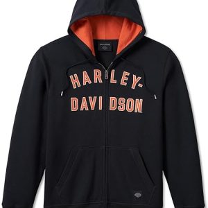 Harley-Davidson Men's Iron Bond Zip-Up Hoodie, Black - 99000-23VM