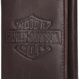 Harley-Davidson Men's Leather RFID Blocking Trifold Wallet