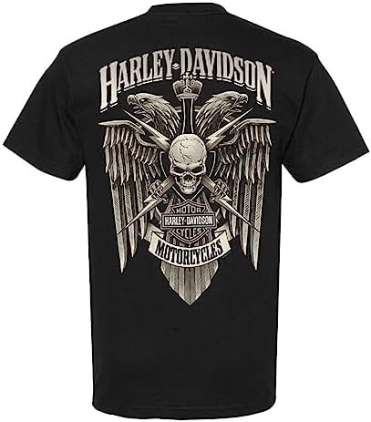 Harley-Davidson 雷模様 Tシャツ Harley-Davidson Men's Lightning Crest Crew-Neck Short Sleeve