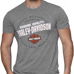 Harley-Davidson Men's Locked Bar & Shield Short Sleeve Tri-Blend Tee - Gray