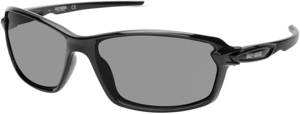 Harley-Davidson Men's Modern Rectangular Sunglasses, Black, 63-16-135