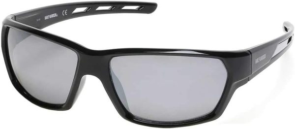 Harley-Davidson Men's Modern Rectangular Sunglasses, Black, 63-17-135