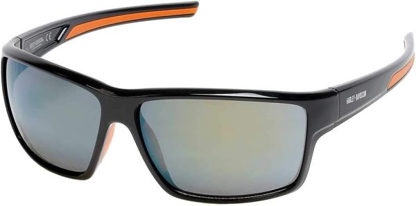 Harley-Davidson Men's Modern Rectangular Sunglasses, Black, 65-13-130