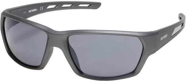 Harley-Davidson Men's Modern Rectangular Sunglasses, Gray, 63-17-135