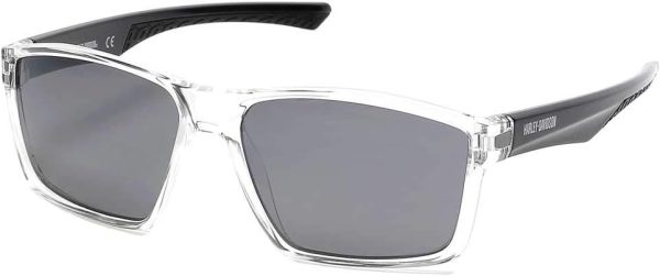 Harley-Davidson Men's Modern Square Sunglasses, Clear, 59-16-145