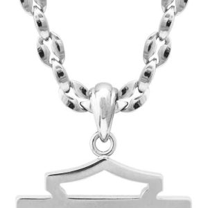 Harley-Davidson Men's Outline B&S Logo Necklace, Silver Stainless Steel HSN0064