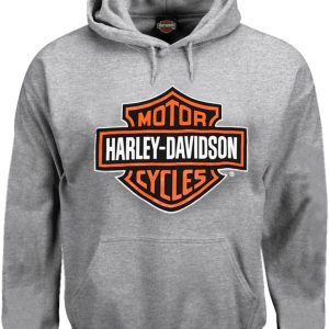 Harley-Davidson Men's Pullover Sweatshirt, Bar & Shield Hoodie, Gray 30296627