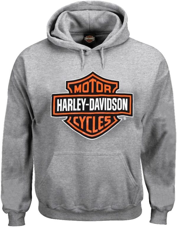 Harley-Davidson Men's Pullover Sweatshirt, Bar & Shield Hoodie, Gray 30296627