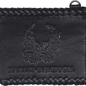 Harley-Davidson Men's Ride Free Bi-Fold Leather Wallet w/RFID Protection - Black