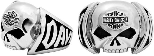 Harley-Davidson Men's Skull Ring Stainless Steel HSR0004