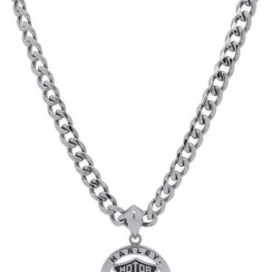 Harley-Davidson Men's Stainless Steel Bar & Shield Circle Necklace HSN0041-22