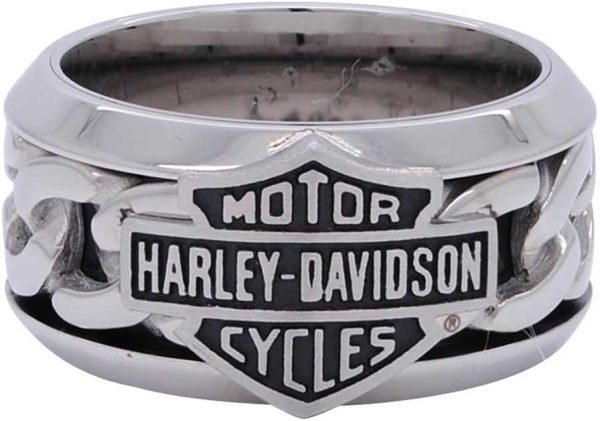 Harley-Davidson Men's Stainless Steel Chain Bar & Shield H-D Ring HSR0031