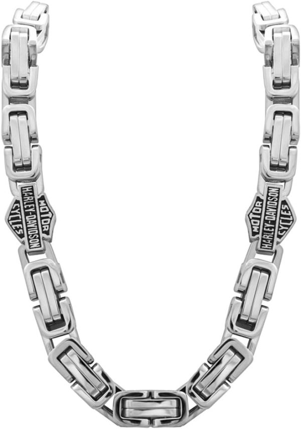 Harley-Davidson Men's Stainless Steel Double Link Necklace, Silver HSN0026-22