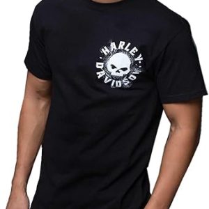 Harley-Davidson Men's Status Willie G Skull Short Sleeve T-Shirt - Black