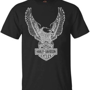 Harley-Davidson Men's T-Shirt Eagle Graphic Short Sleeve Tee Black Tee 30296656