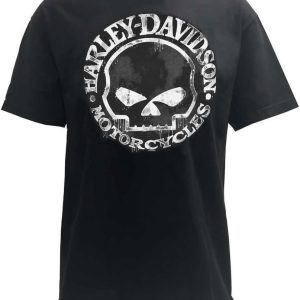 Harley-Davidson Men's T-Shirt, Hand Made Willie G Skull Distressed 30294030