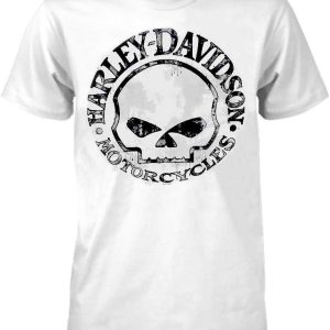 Harley-Davidson Men's T-Shirt, Willie G Skull Short Sleeve Tee, White 30296643