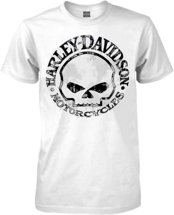 Harley-Davidson Men's T-Shirt, Willie G Skull Short Sleeve Tee, White 30296643