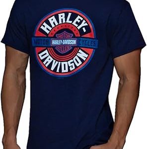 Harley-Davidson Men's Turn Around Bar & Shield Short Sleeve T-Shirt - Navy Blue