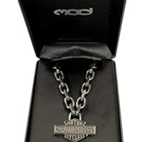 【Harley Davidson】Men's Steel Skull Bar & Shield Necklace Harley-Davidson® Mens Bar & Shield Skull Necklace Stainless
