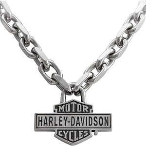 Harley-Davidson Men's Vintage Bar & Shield Large Link Necklace - Stainless Steel