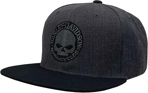 Harley Davidson 半キャップ グレー/ブラック Harley-Davidson Men's Two Tone Snapback Flat Brim Baseball