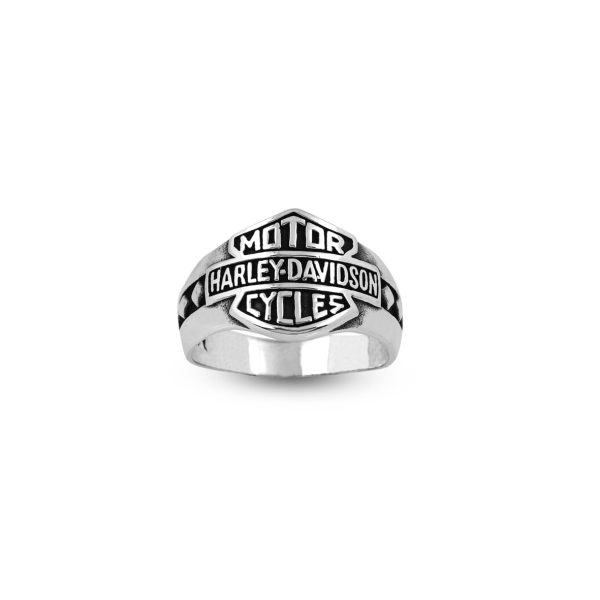 Harley Davidson Ring - Handmade 925 Sterling Silver Men's Biker Signet Ring with Silver Polishing Cloth Gift (11)