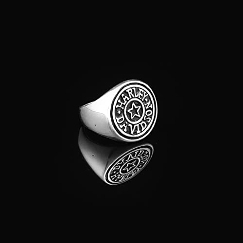 Harley Davidson Ring Men,925 Sterling Silver Signet Ring Men
