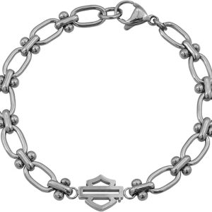 Harley-Davidson Women's Ball & Bar Oval Links Chain Bracelet - Stainless Steel