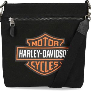 Harley-Davidson Women's Bar & Shield Logo Crossbody Canvas Purse - Black