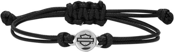 Harley-Davidson Women's Bar & Shield Outline Circle Wax Cord Bracelet HDB0404