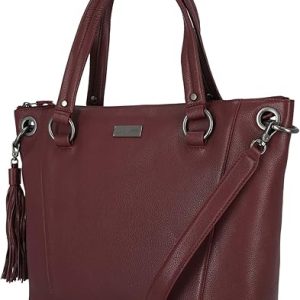 Harley-Davidson Women's Classic Leather Satchel Adjustable Shoulder Bag - Red