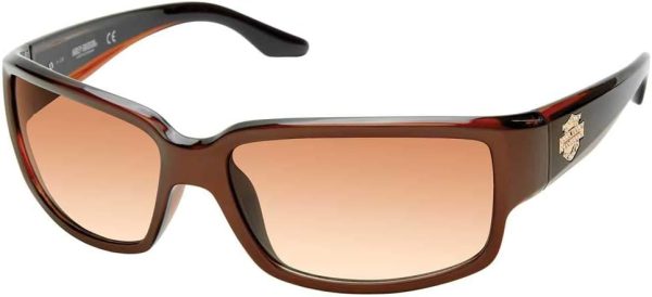 Harley-Davidson Women's Classic Rectangular Sunglasses, Brown, 59-16-135