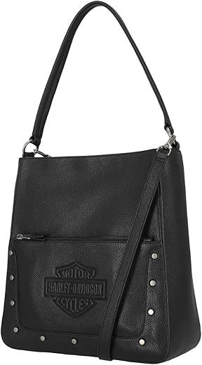 Harley-Davidson Women's Heavy Metal Leather Flapped Cross body Purse hot