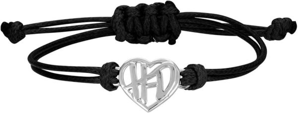 Harley-Davidson Women's H-D Heart Wax Adjustable Cord Bracelet, Black HDB0422