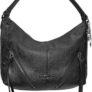 Harley-Davidson Women's H-D Medallion Zip-It Leather HOBO Purse - Black