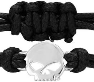 Harley-Davidson Women's Willie G Skull Wax Adjustable Cord Bracelet HDB0416