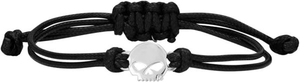 Harley-Davidson Women's Willie G Skull Wax Adjustable Cord Bracelet HDB0416