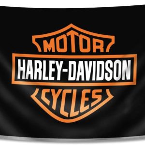 Harley Flag Banner Davidson Flag Work 3x5ft/90x150cm/Vibrat Color/HD Printing/ 150D Polyster Banner Garage Decor For Man Cave