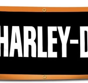 Harleys Motor Banner Flag Tapestry (2x8ft, Vivid Color, 150D Poly) HD Printing Two Brass Grommets for Garage