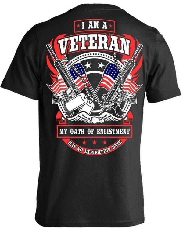 I Am A Veteran T-Shirt, Cotton, Black