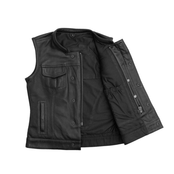 Jessica Perforated Women's Motorcycle Leather Vest