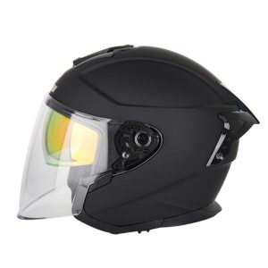 JET 3/4 Open Helmet with Retractable Visor - Matte Black / S